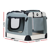 i.Pet Pet Carrier Soft Crate Dog Cat Travel 90x61CM Portable Foldable Car 2XL PET-CARRIER-2XL-BL