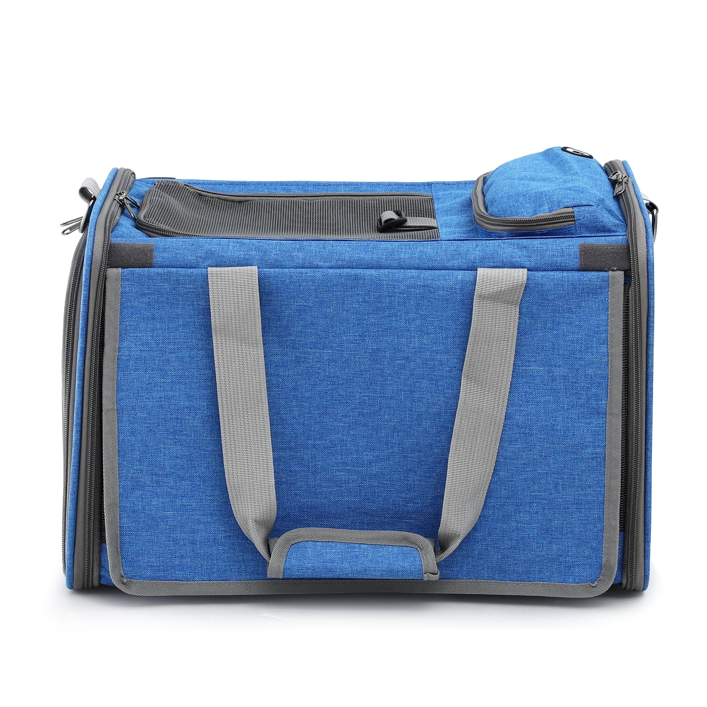 i.Pet Pet Carrier Bag Foldable Dog Cat Durable Crate Travel Cage Portable Car Kennel Blue PET-CARRIER-48X30-BL