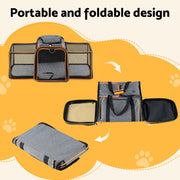 i.Pet Pet Carrier Bag Foldable Expandable Dog Cat Travel Cage Portable Car Kennel PET-CARRIER-ET48X30-OR