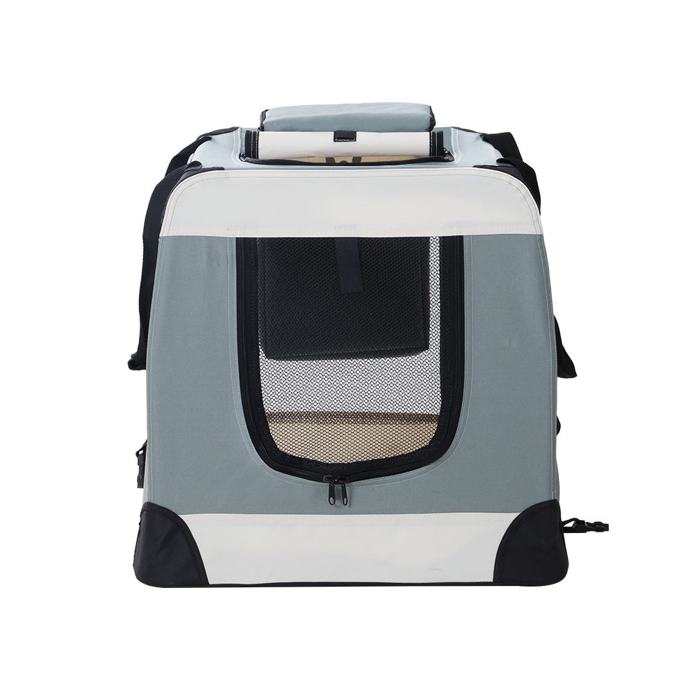 i.Pet Pet Carrier Soft Crate Dog Cat Travel 70x52CM Portable Foldable Car Large PET-CARRIER-L-BL