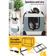 i.Pet Pet Carrier Soft Crate Dog Cat Travel 70x52CM Portable Foldable Car Large PET-CARRIER-L-BL