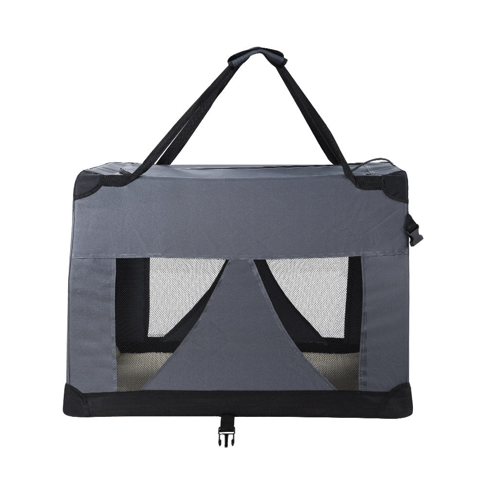 i.Pet Pet Carrier Soft Crate Dog Cat Travel 60x42CM Portable Foldable Car M PET-CARRIER-M-GR