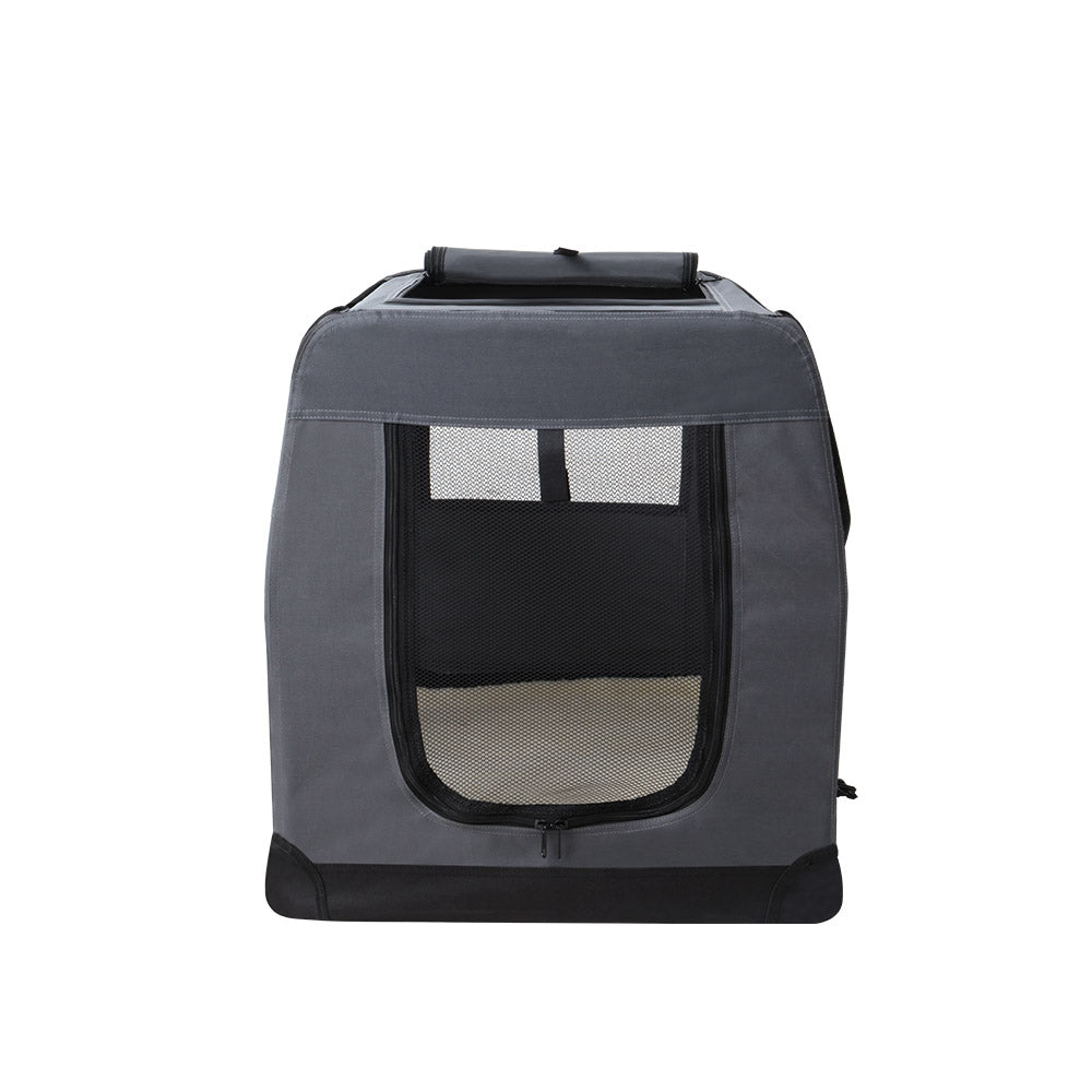 i.Pet Pet Carrier Soft Crate Dog Cat Travel 60x42CM Portable Foldable Car M PET-CARRIER-M-GR