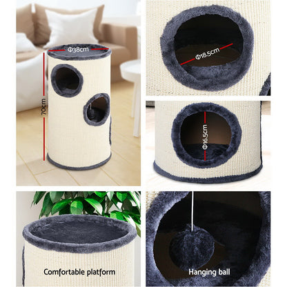 i.Pet Cat Tree 70cm Scratching Post Tower Scratcher Trees Wood Condo House Toys PET-CAT-005P-70-GR