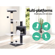 i.Pet Cat Tree 112cm Tower Scratching Post Scratcher Wood Condo House Furniture PET-CAT-14711-GR