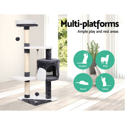 i.Pet Cat Tree 112cm Tower Scratching Post Scratcher Wood Condo House Furniture PET-CAT-14711-GR
