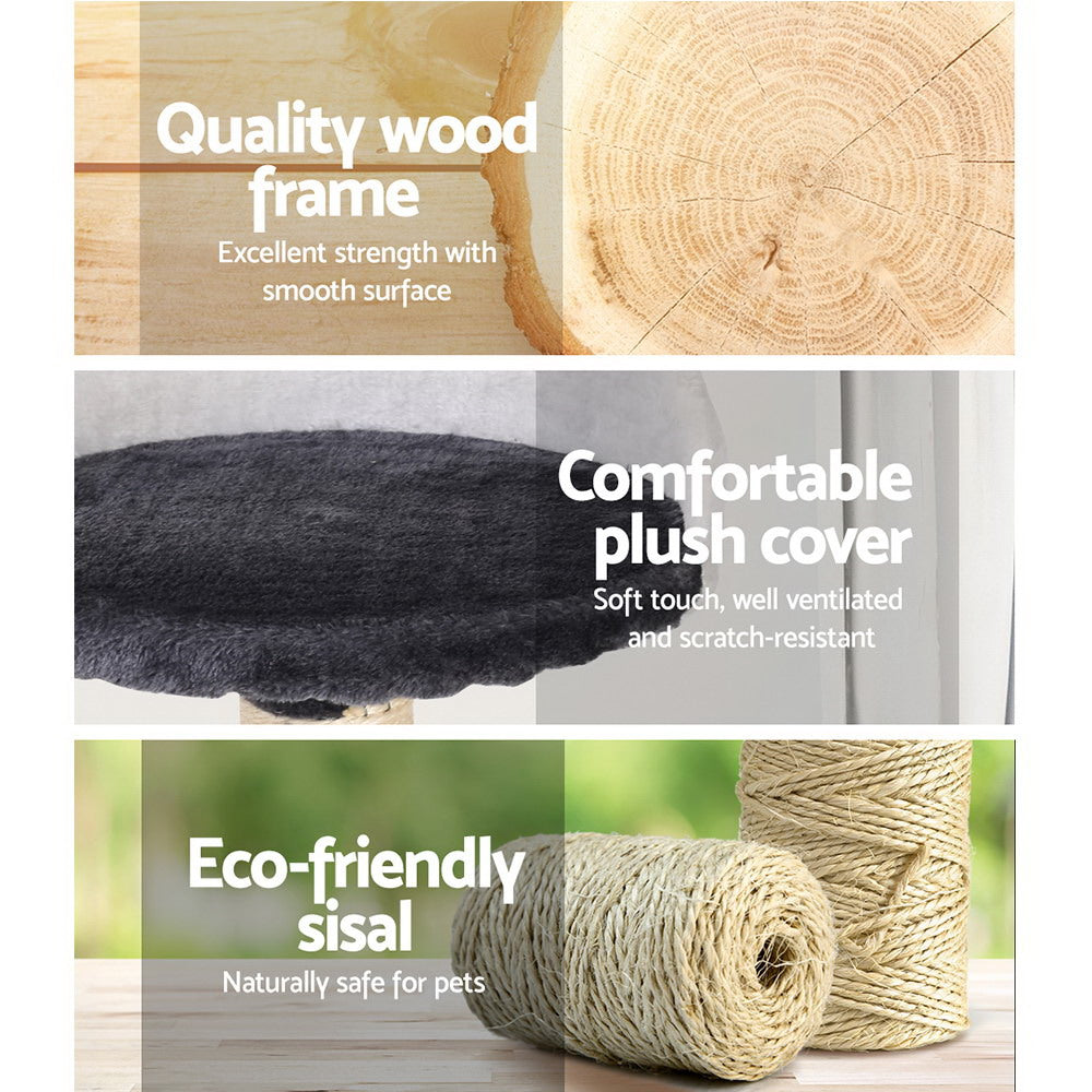 i.Pet Cat Tree 112cm Tower Scratching Post Scratcher Wood Condo House Furniture PET-CAT-14711-GR
