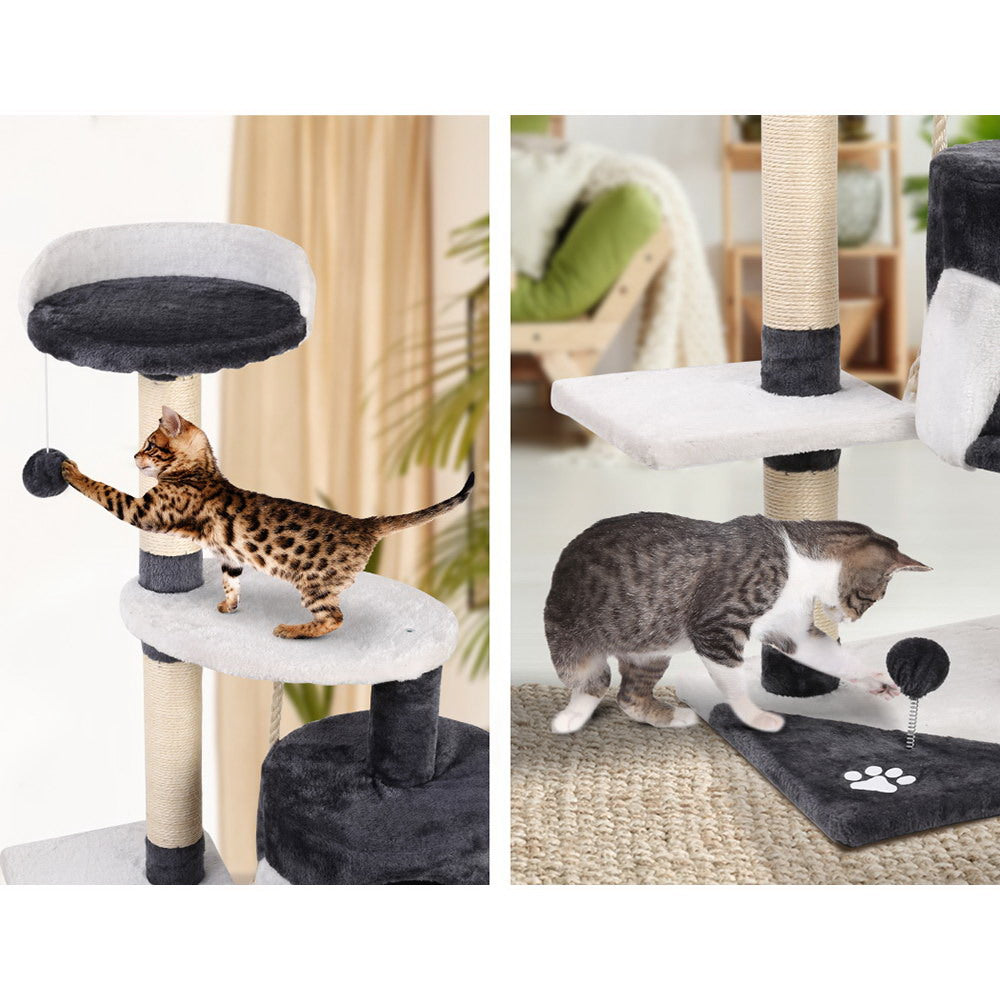 i.Pet Cat Tree 112cm Tower Scratching Post Scratcher Wood Condo House Furniture PET-CAT-14711-GR
