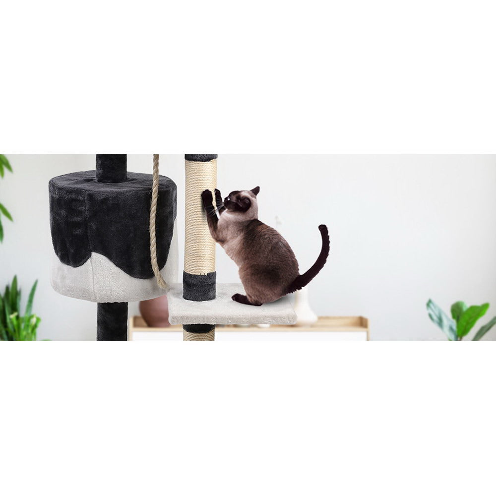 i.Pet Cat Tree 112cm Tower Scratching Post Scratcher Wood Condo House Furniture PET-CAT-14711-GR