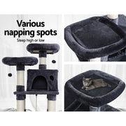 i.Pet Cat Tree 145cm Tower Scratching Post Scratcher Wood Condo House Large Bed PET-CAT-706FSB-GR