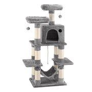 i.Pet Cat Tree 145cm Tower Scratching Post Trees Scratcher Condo House Light Grey PET-CAT-706FSB-LTGR