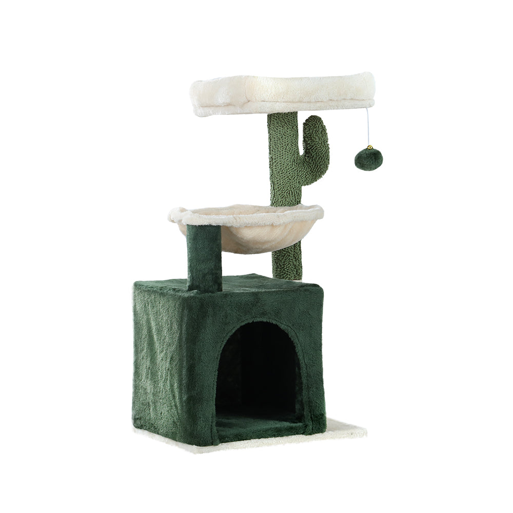 i.Pet Cat Tree 78cm Scratching Post Tower Scratcher Wood Condo House Bed Toys Green PET-CAT-APS013-GN