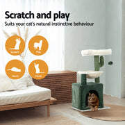 i.Pet Cat Tree 78cm Scratching Post Tower Scratcher Wood Condo House Bed Toys Green PET-CAT-APS013-GN