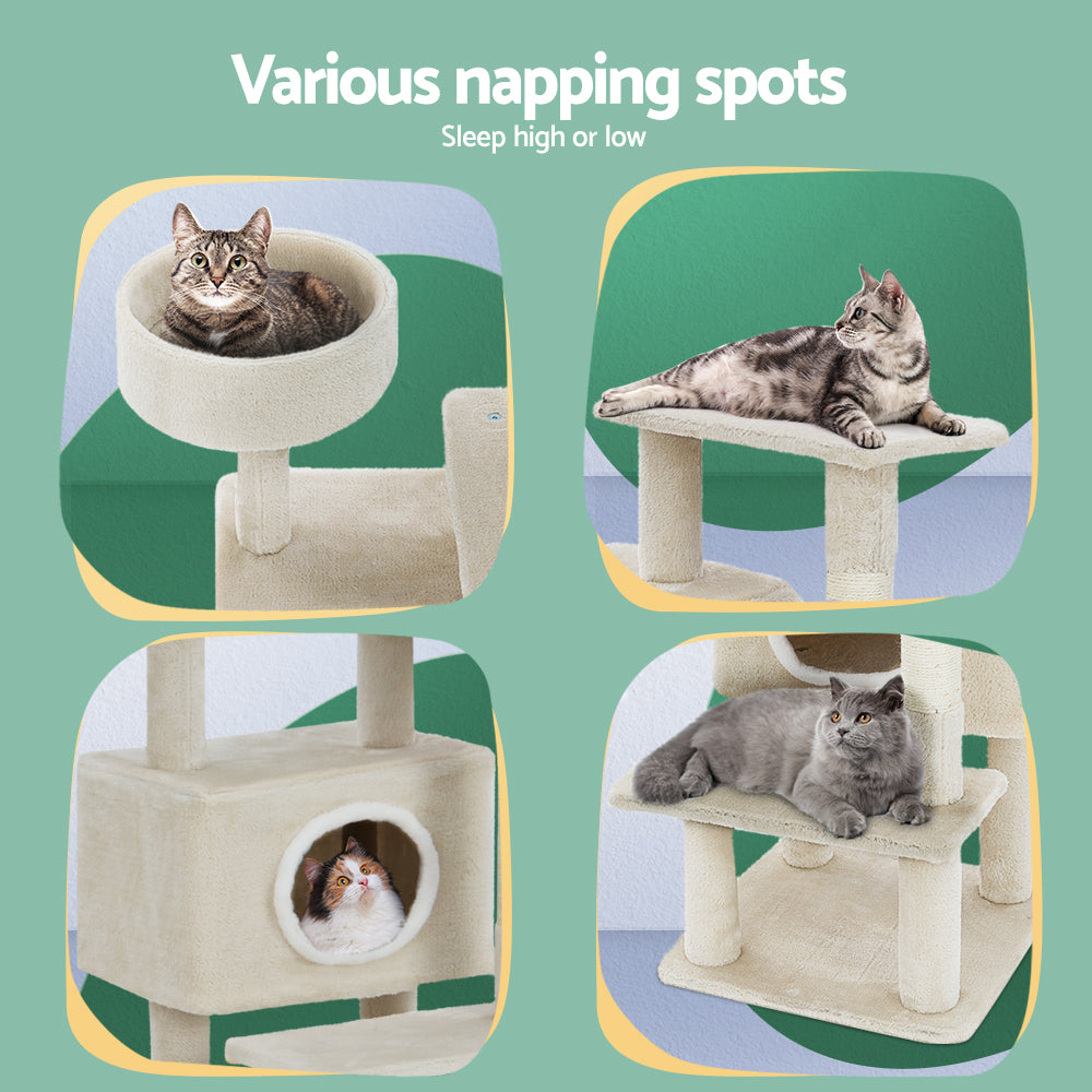 i.Pet Cat Tree 90cm Scratching Post Tower Scratcher Wood Condo House Bed Trees PET-CAT-APS014-BE