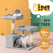 i.Pet Cat Tree 69cm Scratching Post Tower Scratcher Wood Condo House Bed Trees PET-CAT-APS019-GR