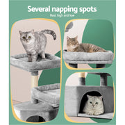 i.Pet Cat Tree 69cm Scratching Post Tower Scratcher Wood Condo House Bed Trees PET-CAT-APS019-GR