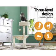 i.Pet Cat Tree 69cm Scratching Post Tower Scratcher Wood Condo Toys House Bed PET-CAT-APS02-BE