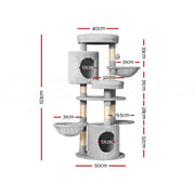 i.Pet Cat Tree 123cm Tower Scratching Post Scratcher Wood Condo House Bed Toys PET-CAT-APS020-GR