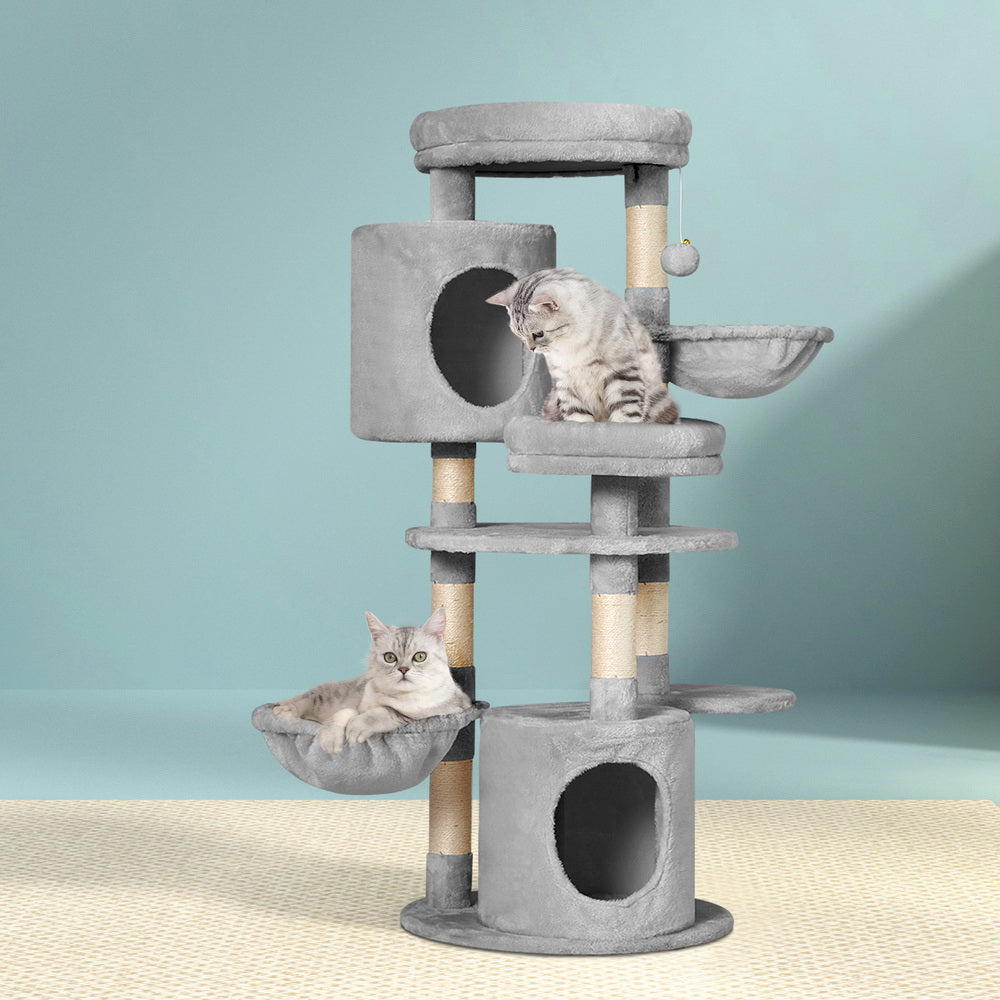 i.Pet Cat Tree 123cm Tower Scratching Post Scratcher Wood Condo House Bed Toys PET-CAT-APS020-GR