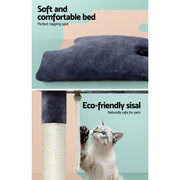 i.Pet Cat Tree 102cm Scratching Post Tower Scratcher Condo House Board Grey PET-CAT-FL014-GR