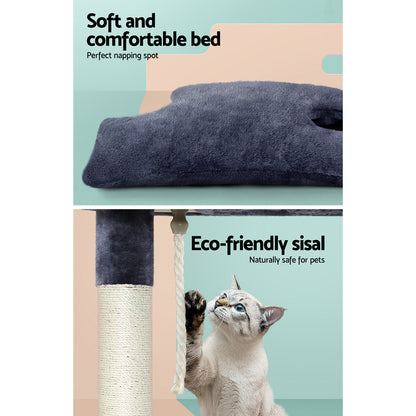 i.Pet Cat Tree 102cm Scratching Post Tower Scratcher Condo House Board Grey PET-CAT-FL014-GR