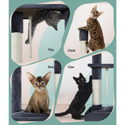 i.Pet Cat Tree 102cm Scratching Post Tower Scratcher Condo House Board Grey PET-CAT-FL014-GR