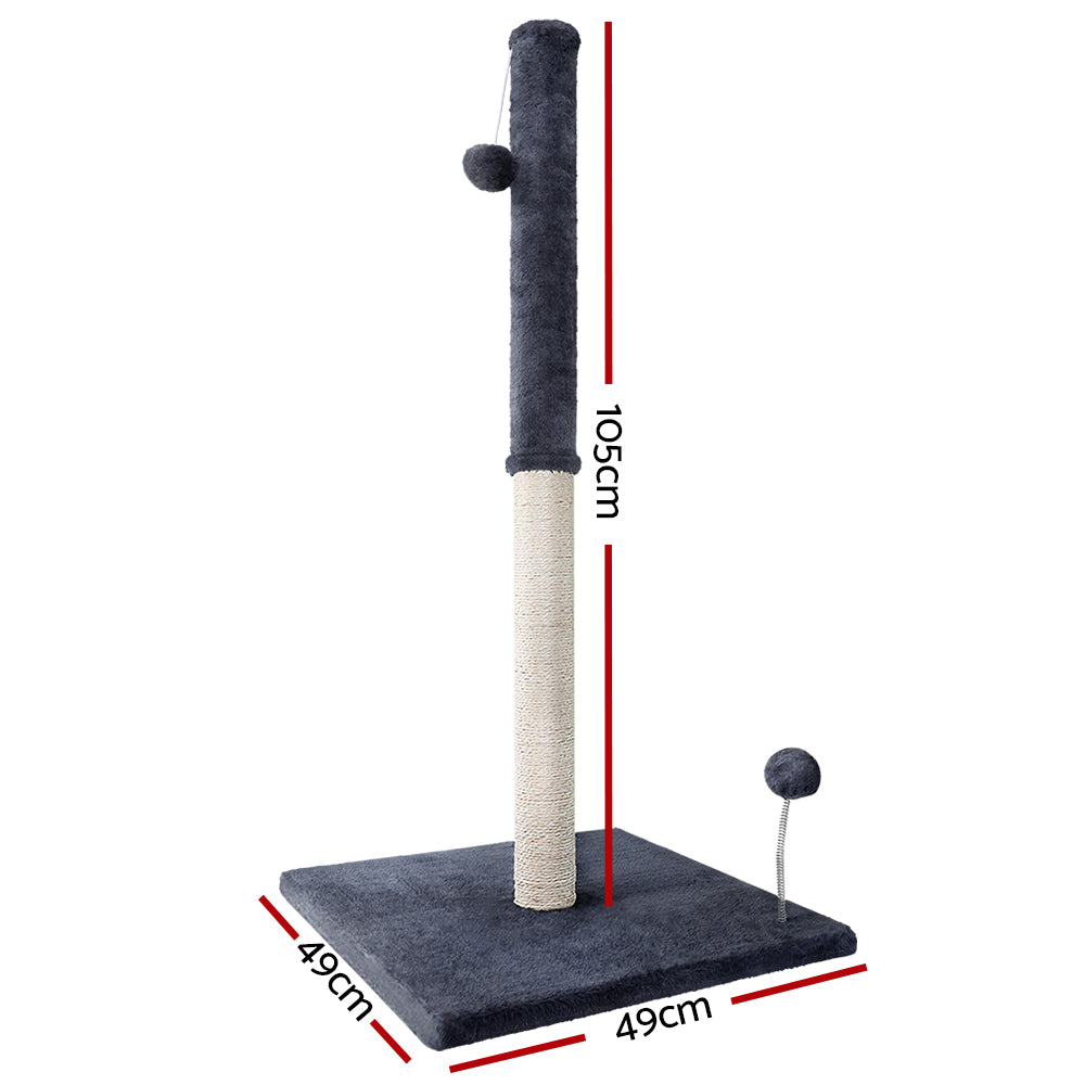 i.Pet Cat Tree 105cm Scratching Post Scratcher Tower Condo House Hanging toys Grey PET-CAT-FL016-2-GR