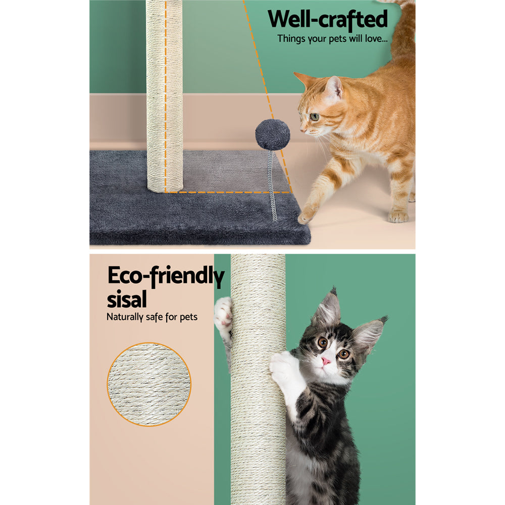 i.Pet Cat Tree 105cm Scratching Post Scratcher Tower Condo House Hanging toys Grey PET-CAT-FL016-2-GR