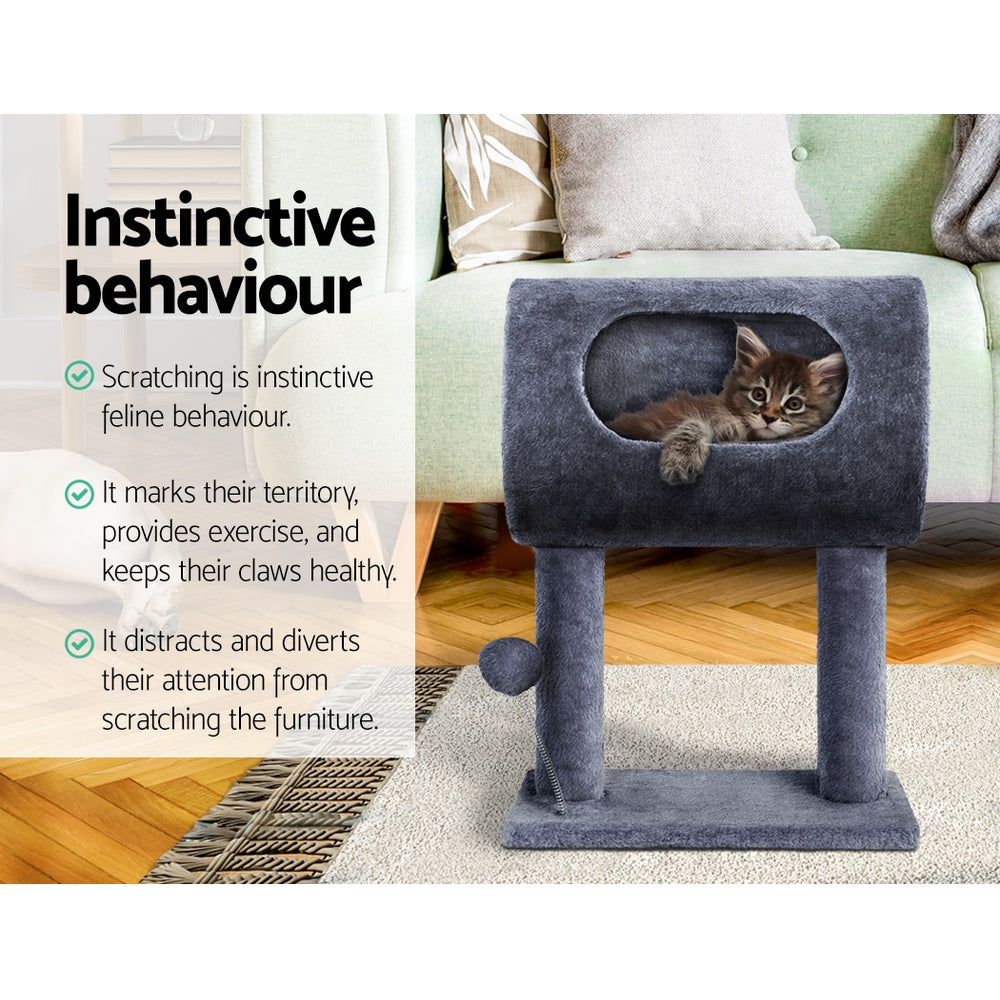 i.Pet Cat Tree 53cm Scratching Post Tower Scratcher Wood Condo House Trees Grey PET-CAT-FL019-1-GR