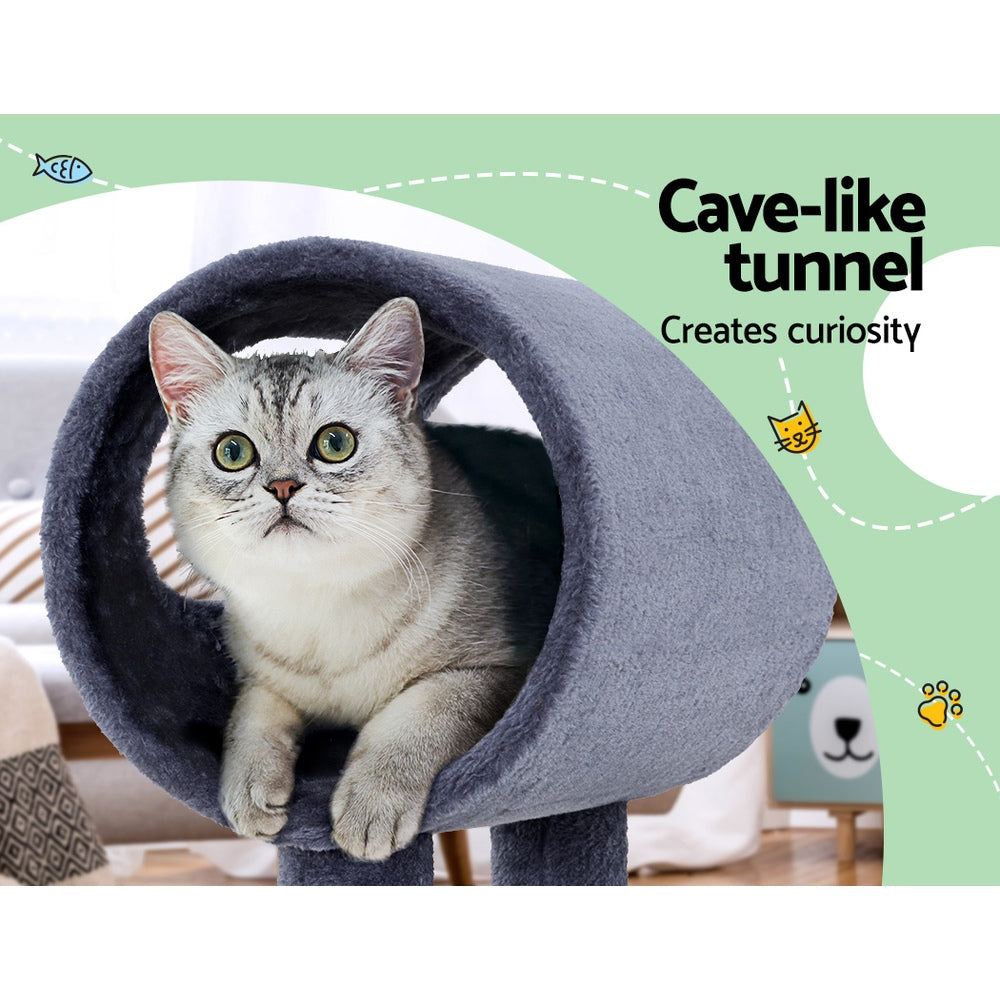i.Pet Cat Tree 53cm Scratching Post Tower Scratcher Wood Condo House Trees Grey PET-CAT-FL019-1-GR