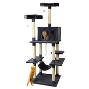 i.Pet Cat Tree 184cm Tower Scratching Post Scratcher Wood Trees Condo Bed House PET-CAT-FL09-GR