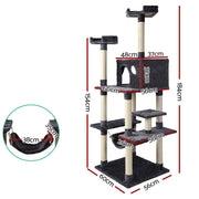 i.Pet Cat Tree 184cm Tower Scratching Post Scratcher Wood Trees Condo Bed House PET-CAT-FL09-GR