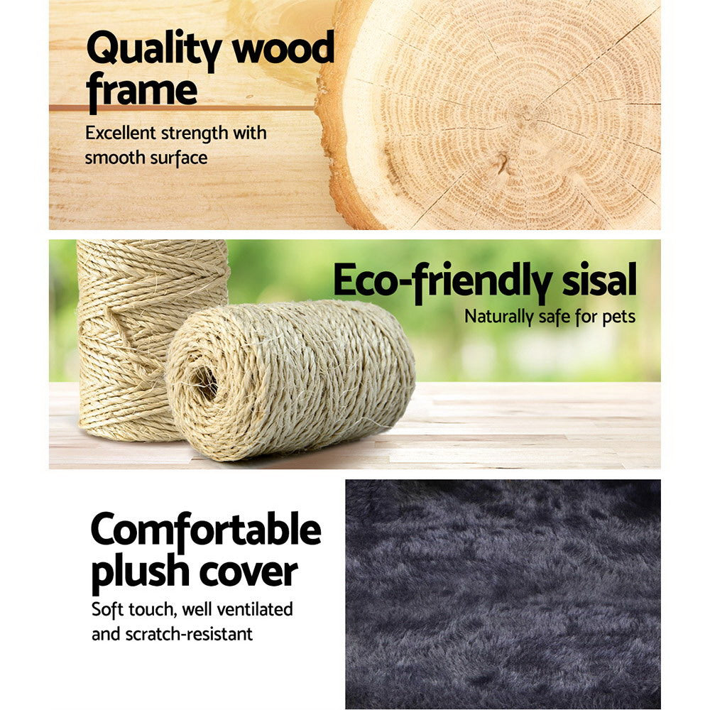 i.Pet Cat Tree 184cm Tower Scratching Post Scratcher Wood Trees Condo Bed House PET-CAT-FL09-GR