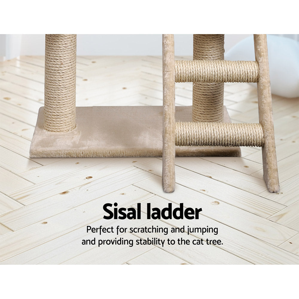 i.Pet Cat Tree 100cm Tower Scratching Post Scratcher Condo House Trees Bed Beige PET-CAT-HSCT003-BE