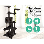 i.Pet Cat Tree 193cm Tower Scratching Post Scratcher Condo House Trees Grey PET-CAT-HSCT018-GR