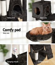 i.Pet Cat Tree 193cm Tower Scratching Post Scratcher Condo House Trees Grey PET-CAT-HSCT018-GR