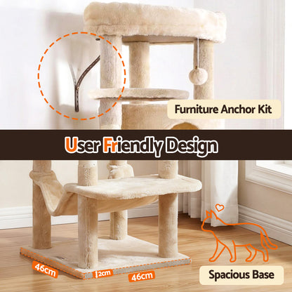 i.Pet Cat Tree Tower 167cm Large Scratching Post Furniture Scratcher House Beige PET-CAT-L167-BG