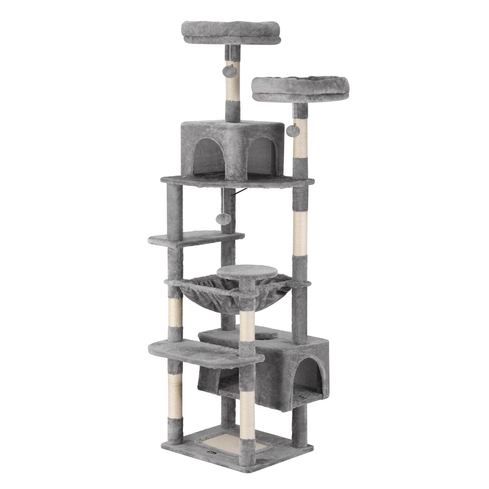 i.Pet Cat Tree 184cm Tower Scratching Post Trees Scratcher Condo House Light Grey PET-CAT-L184-LTGR