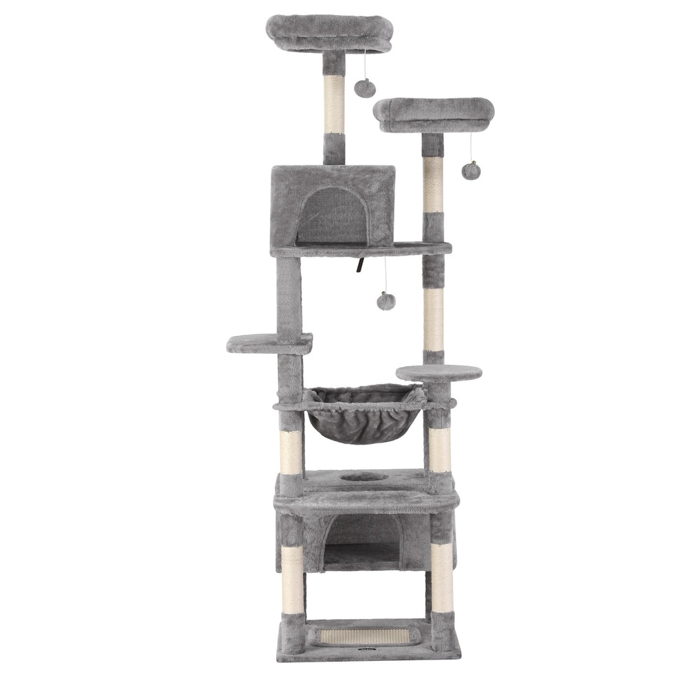 i.Pet Cat Tree 184cm Tower Scratching Post Trees Scratcher Condo House Light Grey PET-CAT-L184-LTGR