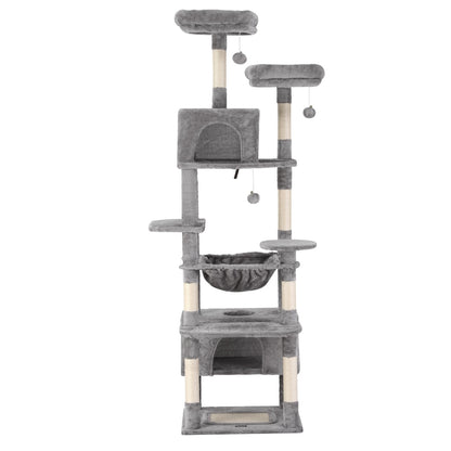 i.Pet Cat Tree 184cm Tower Scratching Post Trees Scratcher Condo House Light Grey PET-CAT-L184-LTGR