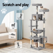 i.Pet Cat Tree 184cm Tower Scratching Post Trees Scratcher Condo House Light Grey PET-CAT-L184-LTGR