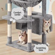 i.Pet Cat Tree 184cm Tower Scratching Post Trees Scratcher Condo House Light Grey PET-CAT-L184-LTGR