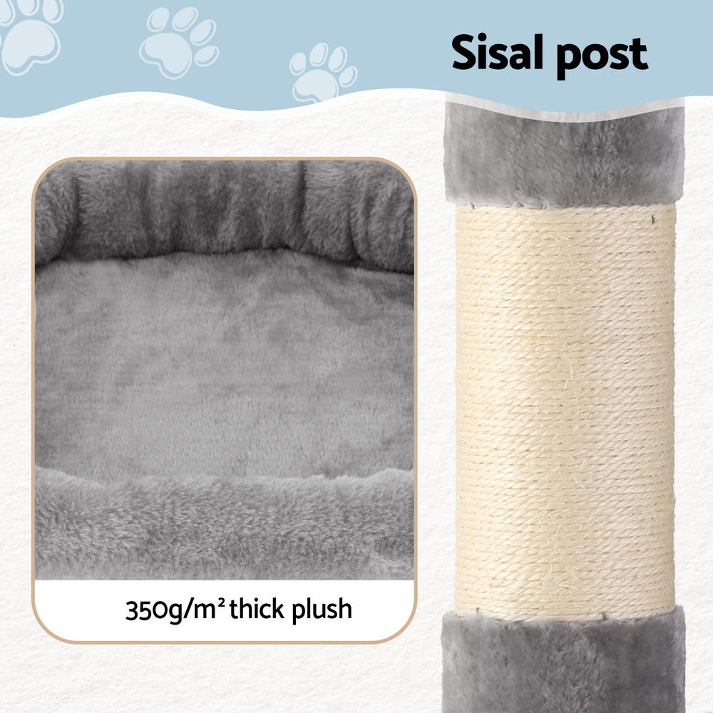 i.Pet Cat Tree 184cm Tower Scratching Post Trees Scratcher Condo House Light Grey PET-CAT-L184-LTGR