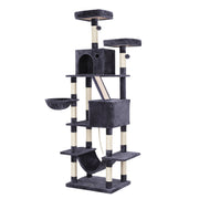 i.Pet Cat Tree Tower 206cm Large Scratching Post Furniture Scratcher House Grey PET-CAT-L206-GR