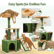 i.Pet Cat Tree Tower 101cm Scratching Post Furniture Scratcher House Green PET-CAT-M101-GN