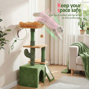 i.Pet Cat Tree Tower 101cm Scratching Post Furniture Scratcher House Green PET-CAT-M101-GN