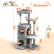 i.Pet Cat Tree Tower 127cm Scratching Post Furniture Scratcher House Light Grey PET-CAT-M127-LTGR