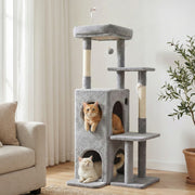 i.Pet Cat Tree Tower 127cm Scratching Post Furniture Scratcher House Light Grey PET-CAT-M127-LTGR