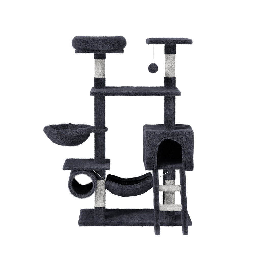 i.Pet Cat Tree 144cm Tower Scratching Post Scratcher Wood Condo Toys House Bed PET-CAT-PCT63N-GR