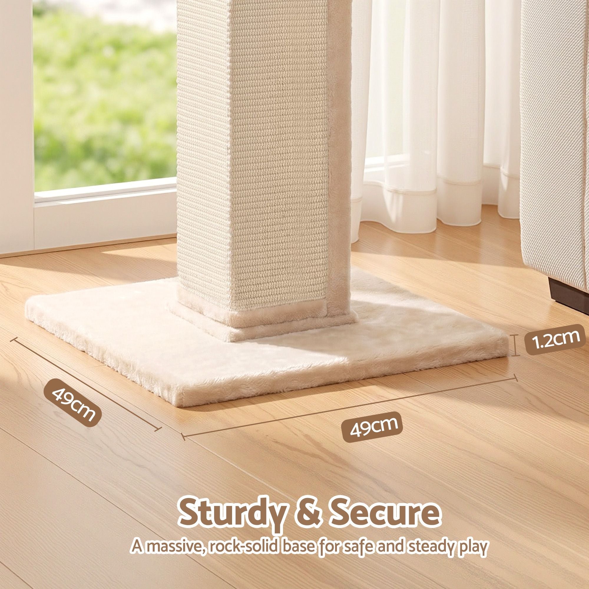 i.Pet Cat Tree 89cm Scratching Post Tower Scratcher Wood Condo Bed House Trees Beige PET-CAT-PO-L-BE